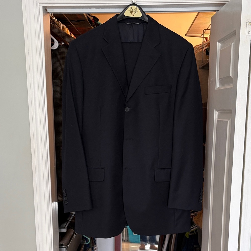 3B Navy 100% Wool Suit
